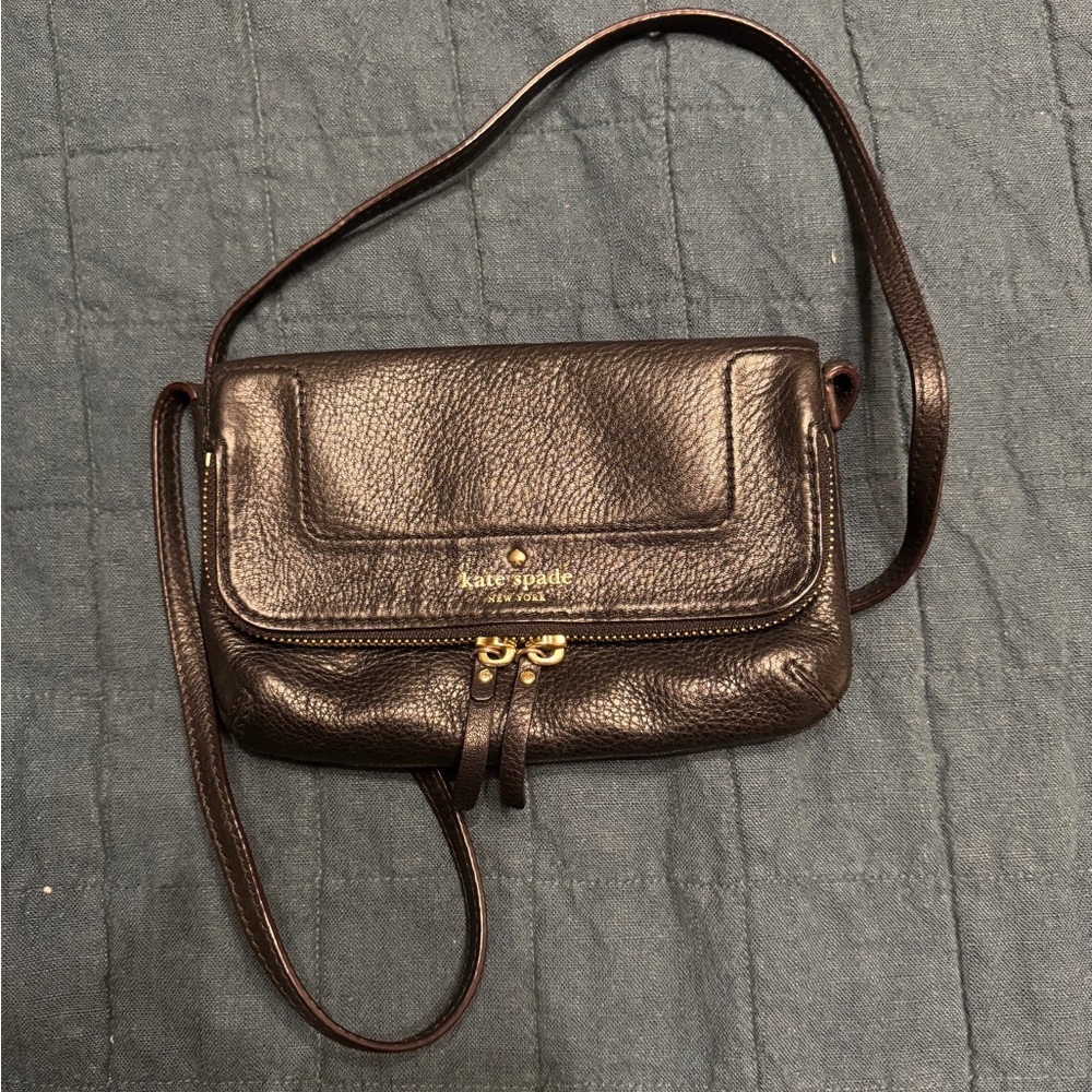♠️ Kate Spade Black Foldover Mini Crossbody Purse